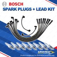 Bosch 8 Spark Plugs + Lead Kit for Ford Fairlane ZG ZD ZF ZH 4.9L 5.8L V8 70-79