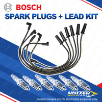 Bosch 6 Spark Plugs+Lead Kit for Holden Commodore VG VN Calais 3.8L V6 LG2 125KW