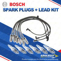 Bosch 6 Spark Plug+Lead Kit for Holden Commodore VG VN Calais 3.8L LG2 125KW V6