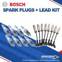 Bosch 8 Spark Plugs+Lead Kit for Holden Adventra Calais Caprice Crewman VY VZ V8