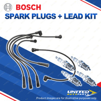 Bosch 4 Spark Plugs+Lead Kit for Toyota Celica RA60R 2.0L 21R I4 8V 81-83