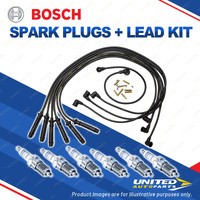 Bosch 6 Spark Plugs+Lead Kit for BMW 320i 520i 520iA E30 E21 E28 2.0L 2.3L I6