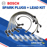 Bosch 6 Spark Plugs+Lead Kit for Toyota Supra MA70R 3.0L 7MGE I6 24V 86-88