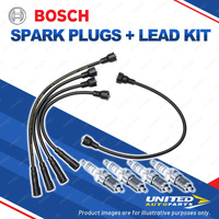 Bosch 4 Spark Plugs+Lead Kit for Nissan 1200 B110 Pulsar N10 Sunny B310 Vanette