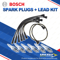 Bosch 6 Spark Plugs+Lead Kit for Toyota Landcruiser FJ40R 45R 55R 60R 61R I6