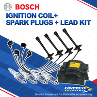 Bosch 4 Spark Plugs Coil Lead Kit for Holden Apollo JM JP 2.2L I4 93KW 93-97