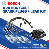 Bosch 4 Spark Plugs Coil Lead Kit for Toyota Corolla AE90R AE92R 1.4L 1.6L I4