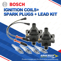 Bosch 4 Spark Plugs 2 Coils Lead Kit for Mercedes Benz Vito 113 638 2.0L I4