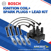 Bosch 4 Spark Plugs Coil Lead Kit for Mazda 6 GG GG3P GG3S GY GY3W 2.3L I4 122KW