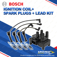 Bosch 4 Spark Plugs Coil Lead Kit for Ford Focus LR AXXGC AXXWP FXXWP 1.8L I4