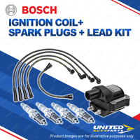 Bosch 4 Spark Plugs Coil Lead Kit for Ford Telstar AS UG8H 2.0L I4 87KW 86-87