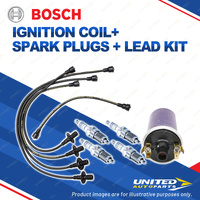 Bosch 4 Spark Plugs Coil Lead Kit for Volkswagen 1600 TYPE 3 1.6L F4 40KW 67-73