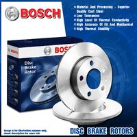 Pair Rear Bosch Solid Disc Brake Rotors for Hyundai i20 PB BB31C BB51C BC51D