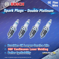 4 x Bosch Double Platinum Spark Plugs for Porsche Macan 95B 4Cyl 2L MCN.CC