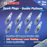 8 x Bosch Double Platinum Spark Plugs for Porsche Cayenne Turbo S 9PA