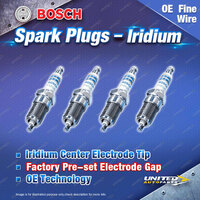 4 x Bosch Iridium Spark Plugs for Audi A3 8PA 8P1 A1 8X TFSI Sportback 4Cyl