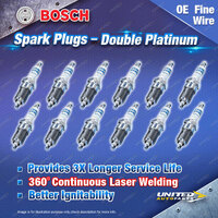 12 x Bosch Double Platinum Spark Plugs for Rolls-Royce Dawn RR6 Ghost RR4