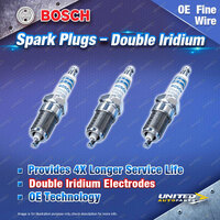 3 x Bosch Double Iridium Spark Plugs for Honda Beat 3Cyl 0.7L 05/1991-12/1999