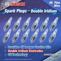 12 x Bosch Double Iridium Spark Plugs for Mercedes Benz CL600 215 S600 220