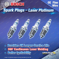 4xBosch Laser Platinum Spark Plugs for Renault LagunaIII BT MeganeII BM CM GM SM