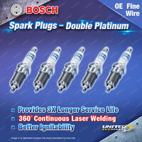 5x Bosch Double Platinum Spark Plugs for Volkswagen Bora 1J Golf IV Passat 3B3