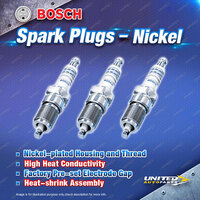 3 x Bosch Nickel Spark Plugs for Daihatsu Hijet Van 3Cyl 0.7L 01/1994-12/1995