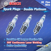 3 x Bosch Double Platinum Spark Plugs for Audi A1 8X A3 8V1 8VK 8VA 8VF 3Cyl