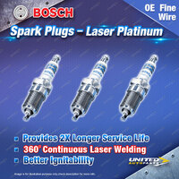 3 x Bosch Laser Platinum Spark Plugs for Daihatsu Sirion I M1 1.0L 3Cyl Petrol