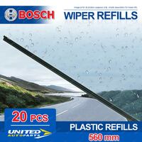 Bosch 22" Plastic Wide Back 8mm Wiper Blade Refills 560mm - Pack of 20