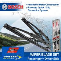 Bosch Front Passenger + Driver Wiper Blades for Audi A3 S3 8L1 1.8L 9/96-6/03