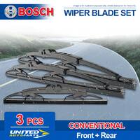 Bosch Front + Rear Wiper Blades for Audi 100 43 C2 4/1977 - 7/1982