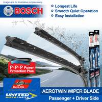 Bosch Front Passenger + Driver Side Aerotwin Wiper Blade for Abarth 124 348 1.4L