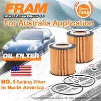 2 x Fram Oil Filters for BMW 523i E60 E61 F10 F11 F18 2.5L Petrol Refer R2673P