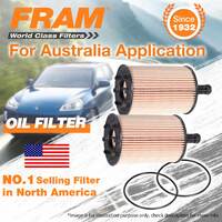 2 x Fram Oil Filter for VW BEETLE 1L 9C BORA Caddy 2K CARAVELLE T4 T5 Ref R2615P