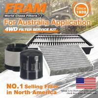 Fram 4WD Filter Service Kit for Toyota Hiace KDH 3.0L Excellent Filtration