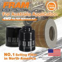 Fram 4WD Filter Service Kit for Toyota Landcruiser HZJ105 Excellent Filtration