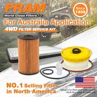 Fram 4WD Filter Service Kit for Toyota Landcruiser VDJ76 VDJ78 VDJ79 Refer RSK15