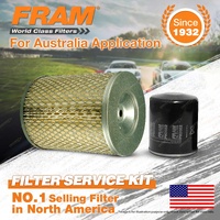 Fram Oil Air Filter Kit for Nissan Urvan E24 4cyl 2.4L Petrol Z24S 02/1987-1993