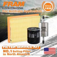 Fram Oil Air Fuel Filter Service Kit for Holden Barina SB Combo Van SB