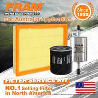 Fram Oil Air Fuel Filter Service Kit for Holden Barina Combo Tigra Vxr Combo