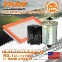 Fram Oil Air Fuel Filter Service Kit for Holden Calais Berlina Commodore VL