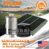 Fram Oil Air Fuel Filter Service Kit for Mitsubishi Triton MK 1996-2006