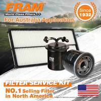 Fram Oil Air Fuel Filter Service Kit for Subaru Impreza GDE GGE 4WD Forester SG9