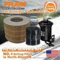 Fram Oil Air Fuel Filter Service Kit for Toyota Landcruiser FZJ105 03/1998-2003