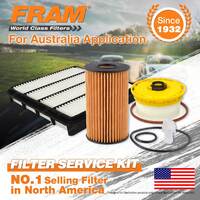 Fram Oil Air Fuel Filter Service Kit for Toyota Landcruiser VDJ200 11/2007-On