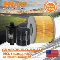 Fram Oil Air Fuel Filter Service Kit for Toyota Landcruiser Prado VZJ95R 96-2003