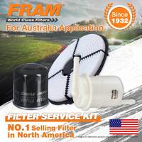 Fram Oil Air Fuel Filter Service Kit for Holden Nova LE 4AFC 6AF 4AFE