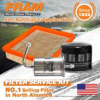 Fram Oil Air Fuel Filter Service Kit for Ford Laser KC KE B6-B B6-T Tx3 Meteor