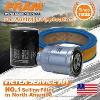 Fram Oil Air Fuel Filter Service Kit for Nissan Navara D21 02/1988-1992