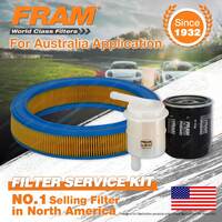 Fram Oil Air Fuel Filter Service Kit for Holden Camira JD 16JH JB 1982-1986